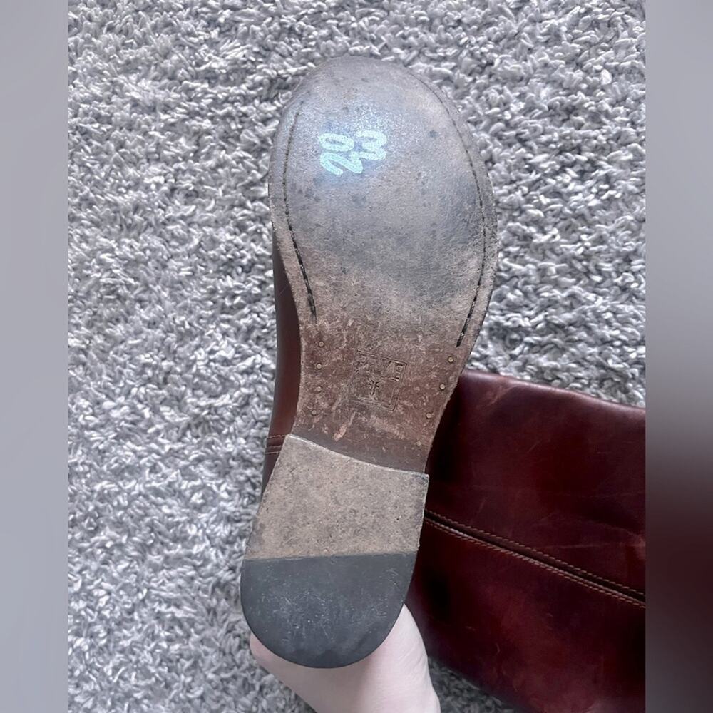 These Frye Melissa Button Riding Boots in Cognac Brown 7.5 Steampunk Horse Girl - Picture 4 of 5